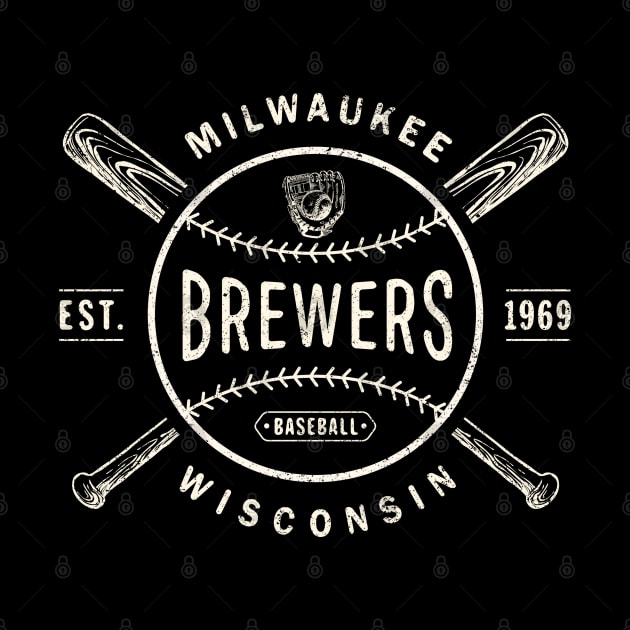 Milwaukee Brewers Bats & Ball by Buck Tee Originals by Buck Tee