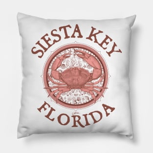 Siesta Key, Florida, Stone Crab on Wind Rose Pillow