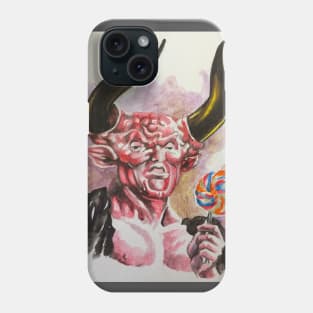 satan enjoys a lollipop devil hail candy legend tim curry Phone Case