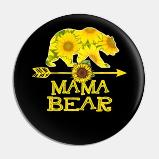 Mama Bear Sunflower T Shirt Funny Mother Father Gift Pin