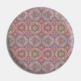 Medallion boho magenta brown Pin