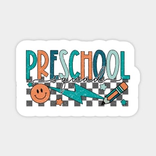 Preschool Squad Preschool Team Retro Groovy Back To School Magnet