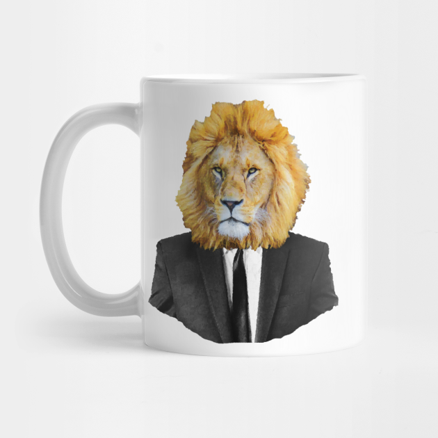 Lion Portrait In Black Suit Lion Mug Teepublic