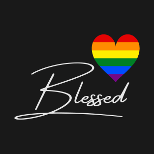 Blessed rainbow love sign design T-Shirt