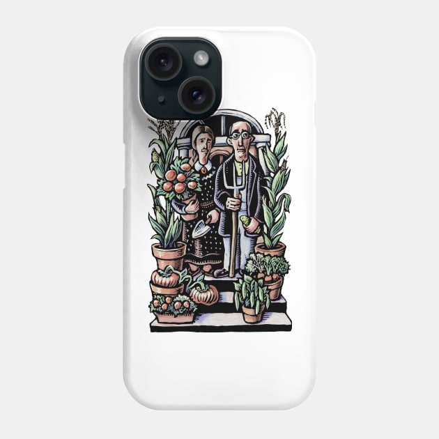 American Gothic Gardeners Phone Case by Lisa Haney