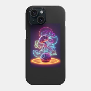 surreal glowing neon brain Phone Case