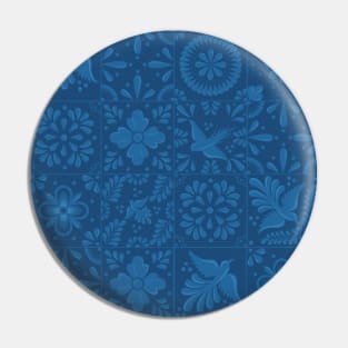 Modern Blue Talavera Tile Pattern by Akbaly Pin