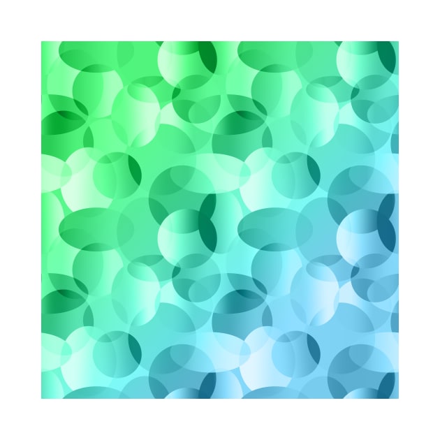Blue and Green Gradient Layered Ovals by KelseyLovelle
