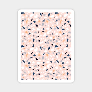Terrazzo Pattern In Pastel Colors Peach Navy And White Magnet
