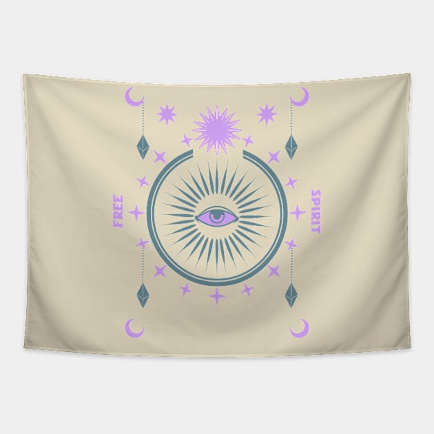 Free Spirit clairvoyance Tapestry by Tip Top Tee's