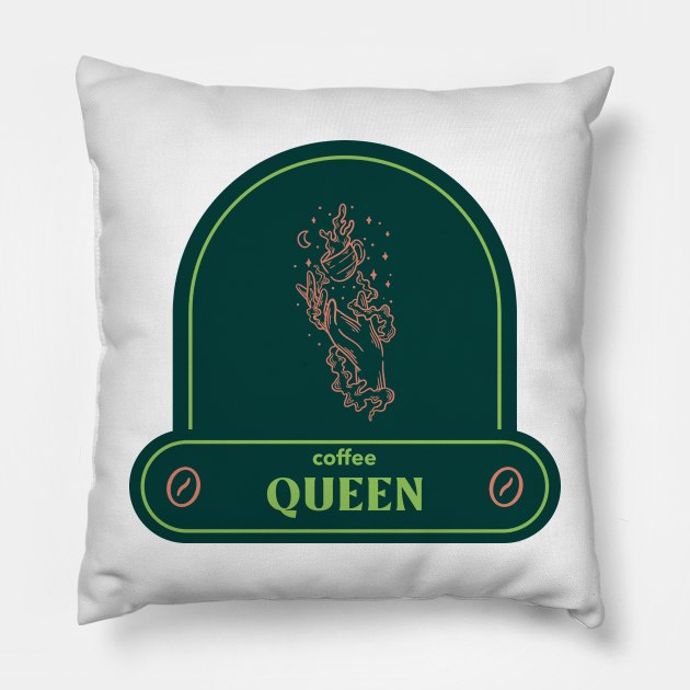 coffee queen retro vintage Pillow by tedd