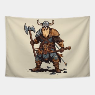 Viking Skeleton Warrior's Heavy Metal Saga Tapestry