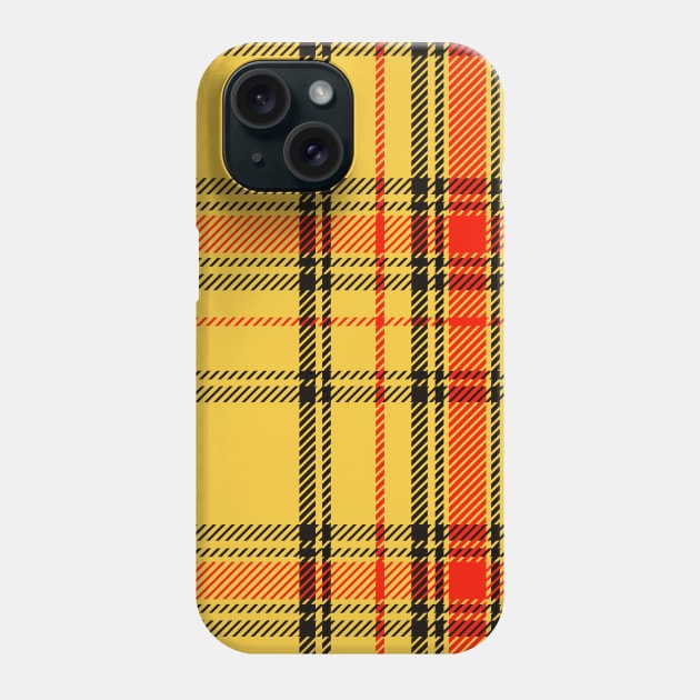 Academia Plaid Tartan in Yellow, Red, and Black Phone Case by gloobella