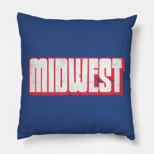 MIDWEST / Retro Typography Design Pillow