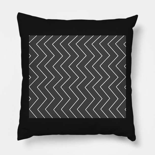 Abstract zigzag - gray and white. Pillow by kerens