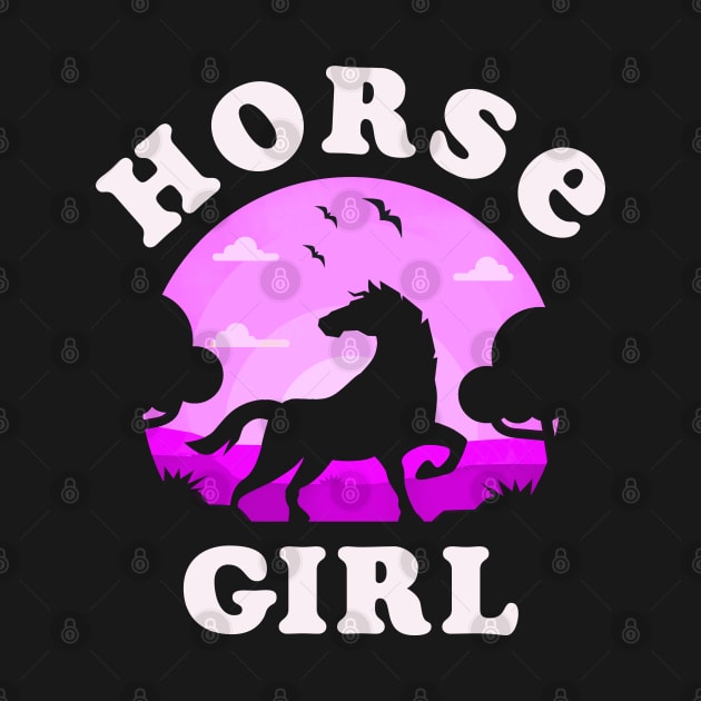 Horses Girl I Like My Horse Pink Vintage Sunset Theme by sports_hobbies_apparel