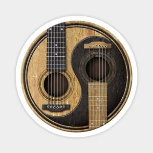 Old and Worn Acoustic Guitars Yin Yang Magnet