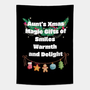 Aunt's Xmas Magic Gifts of Smiles, Warmth, and Delight Tapestry