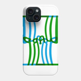 Warp Typography (Blue Green) Phone Case