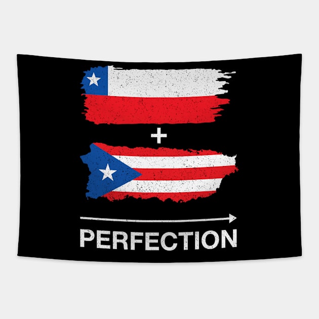 Chilean Plus Puerto Rican Perfection Heritage Flag Tapestry by paveldmit