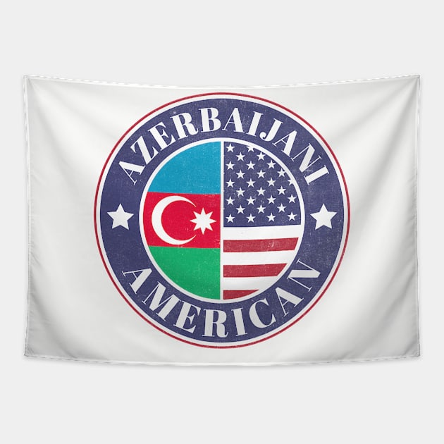 Proud Azerbaijani-American Badge - Azerbaijan Flag Tapestry by Yesteeyear