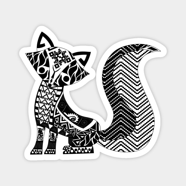 wild fox ecopop pattern in boho chic style Magnet by jorge_lebeau