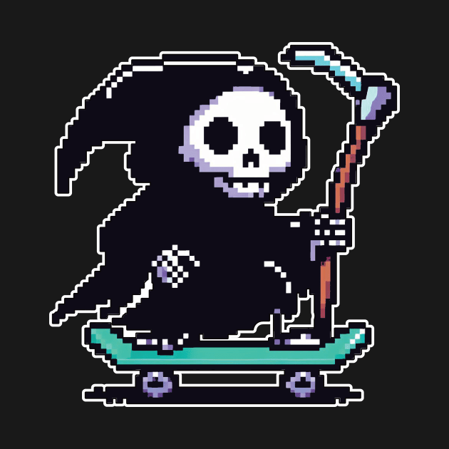 Pixelated Grim Reaper Skater by Redgy.Art