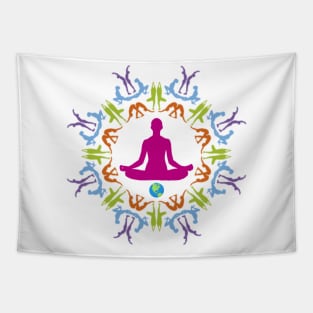 Yoga Asana Mandala - On the Back of Tapestry