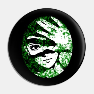Punk Fashion Style Oval Green Glowing Girl Pin