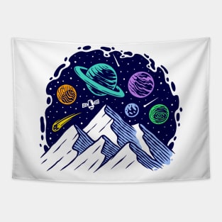 Mountain universe illustration Tapestry