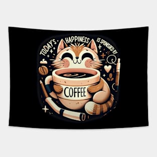 Coffee Cat - Daily Dose of Cuteness Tapestry