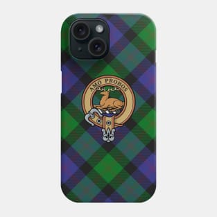 Clan Blair Crest over Tartan Phone Case