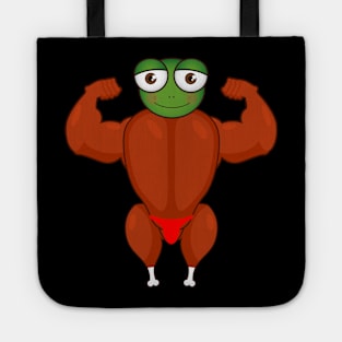 Frog Chicken Bodybuilder Body Builder Strong Man Tote