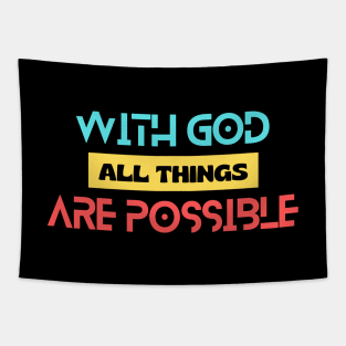 With God All Things Are Possible | Christian Typography Tapestry