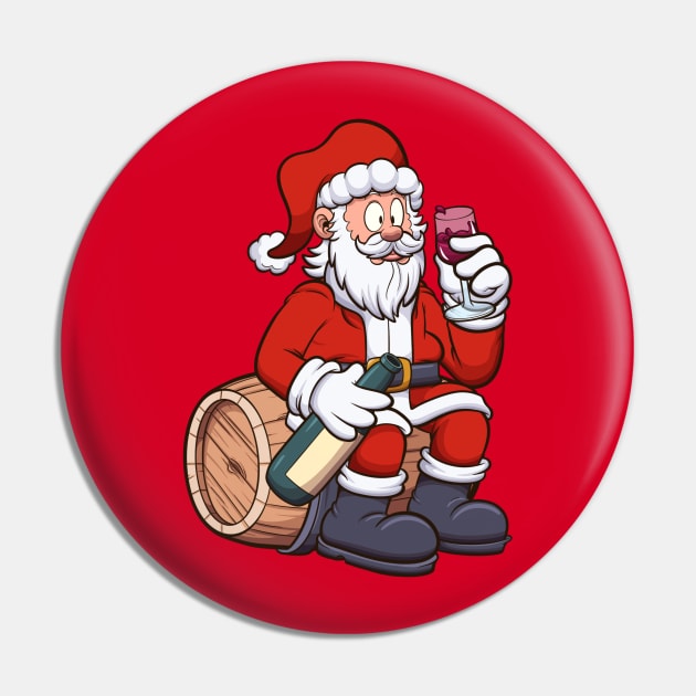 Santa Claus Drinking Wine Pin by TheMaskedTooner