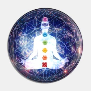 Flower of Life Lightbody Chakra Meditation Pin