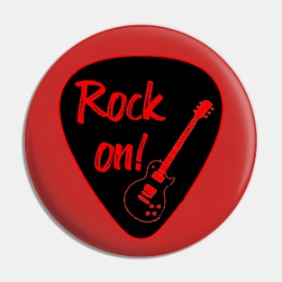 Rock on guitarist gift Pin