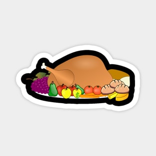 Thanksgiving Turkey Feast & Fruits Magnet