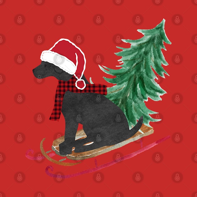 Black Lab Christmas Sled by EMR_Designs