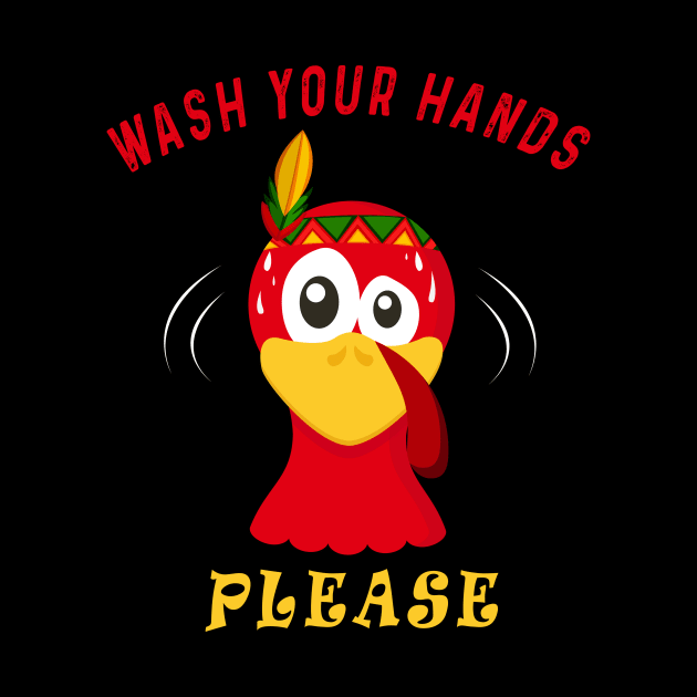 Wash Your Hands Please Cute Turkey by nedjm