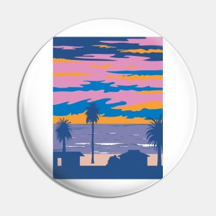 Moonlight State Beach in Encinitas California WPA Poster Art Pin