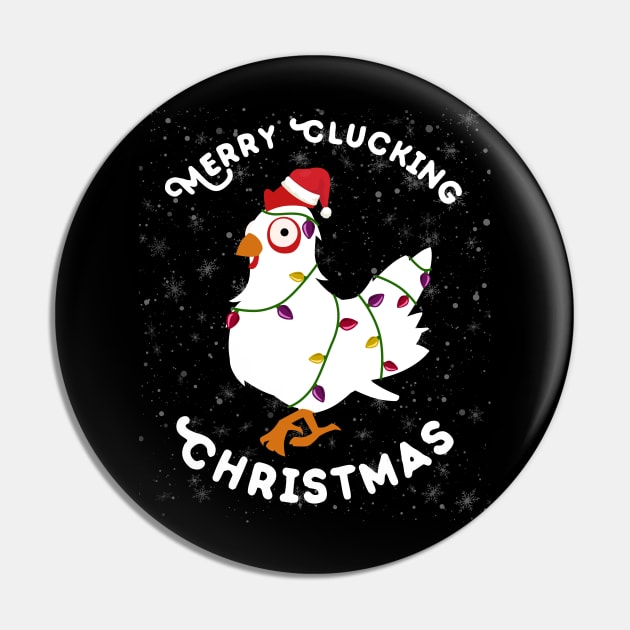 Merry Clucking Christmas Pin by MasliankaStepan