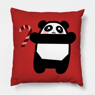 Candy Cane Panda Pillow