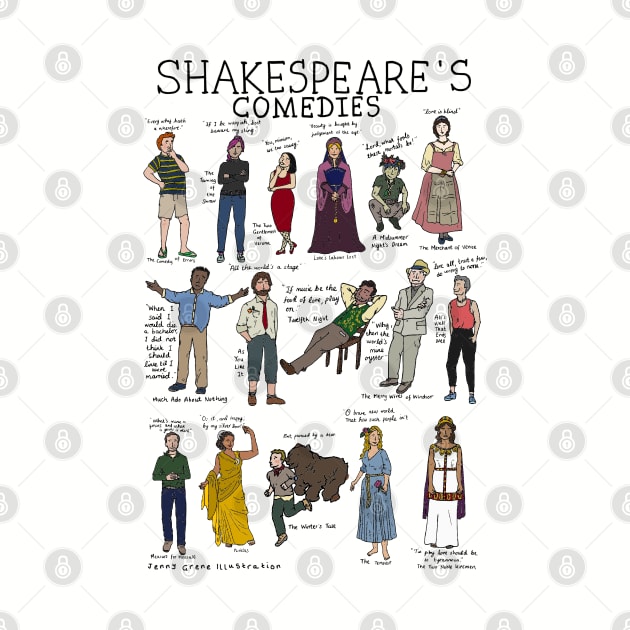 Shakespeare's Comedies by JennyGreneIllustration