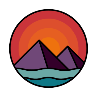 Colourful mountains and waves T-Shirt