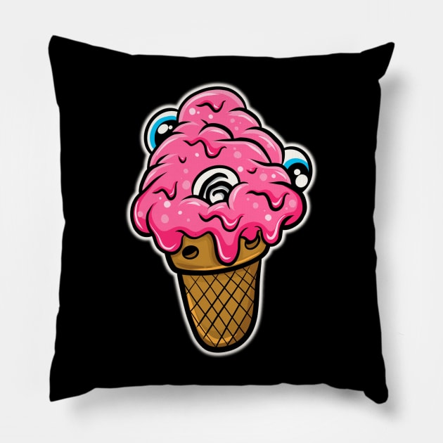 eyes cream cartoon Pillow by Behold Design Supply