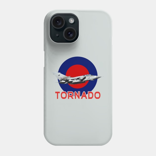 RAF Tornado in RAF Roundel in Grey Phone Case by AJ techDesigns