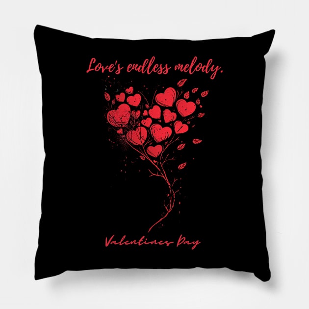 Love's endless melody. A Valentines Day Celebration Quote With Heart-Shaped Baloon Pillow by DivShot 