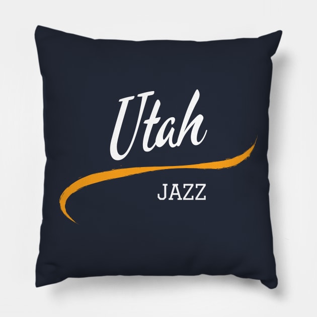 Utah Jazz UTH Pillow by CityTeeDesigns