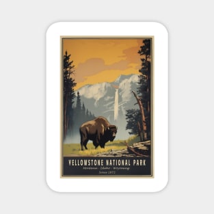 Yellowstone National Park Vintage Poster Magnet